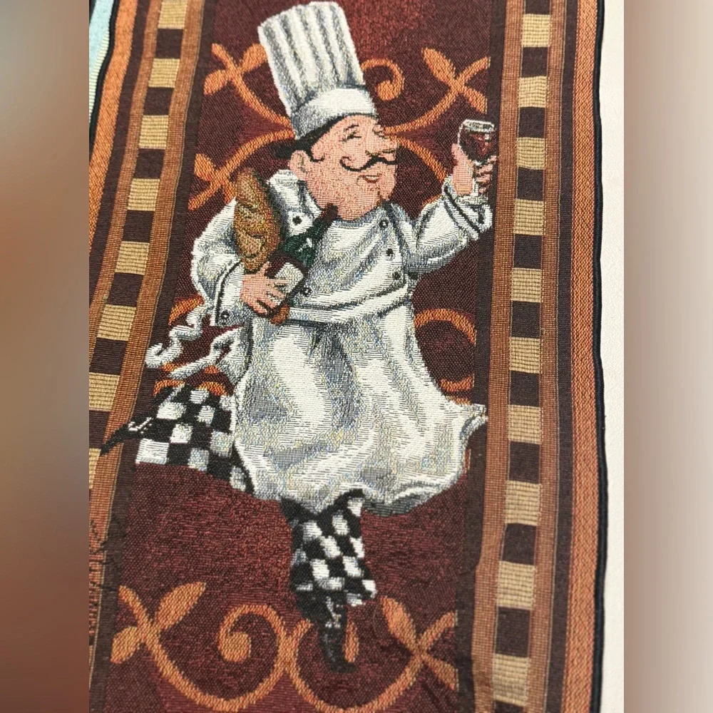 Chef-Themed Brown Table Runner